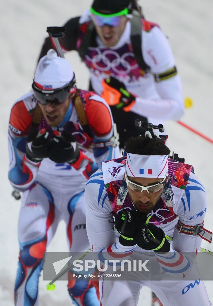 2014 Winter Olympics. Biathlon. Men. Pursuit race