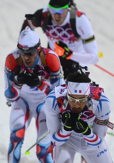 2014 Winter Olympics. Biathlon. Men. Pursuit race