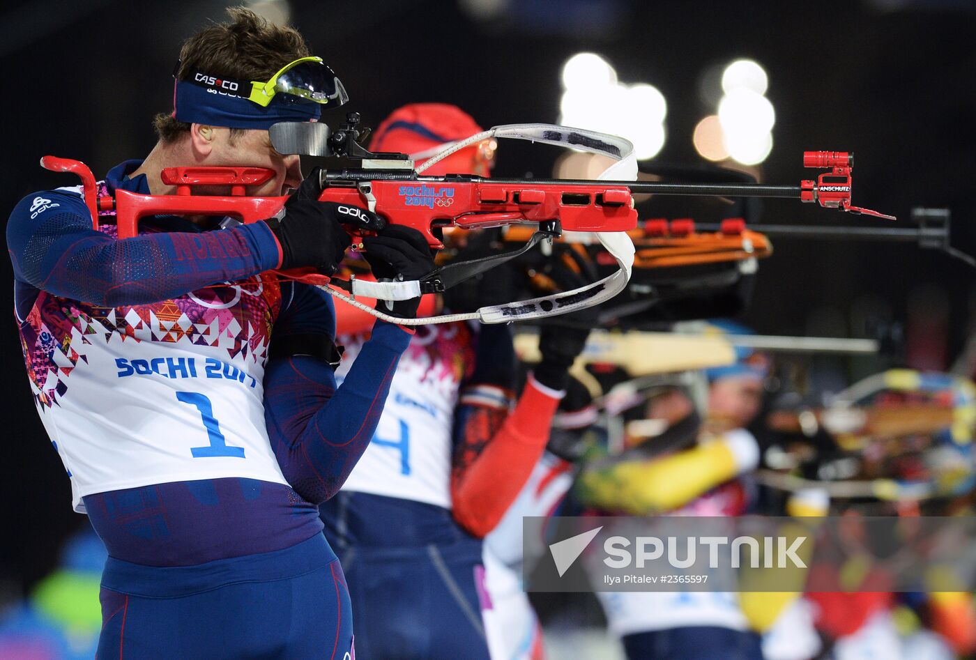 2014 Winter Olympics. Biathlon. Men. Pursuit race