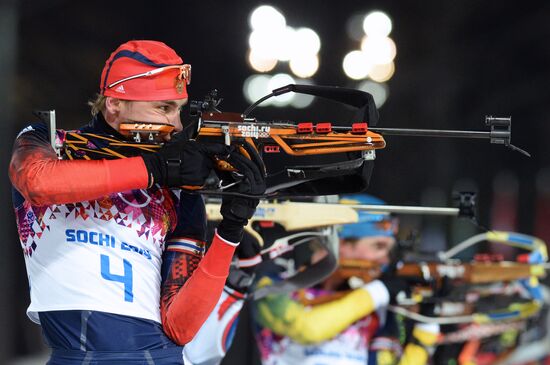 2014 Winter Olympics. Biathlon. Men. Pursuit race