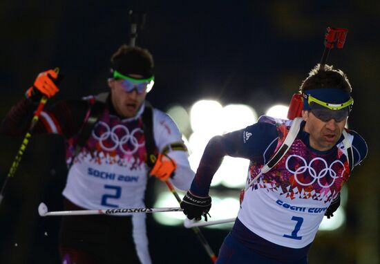 2014 Winter Olympics. Biathlon. Men. Pursuit race