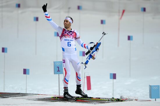 2014 Winter Olympics. Biathlon. Men. Pursuit race