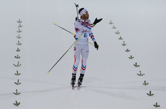 2014 Winter Olympics. Biathlon. Men. Pursuit race