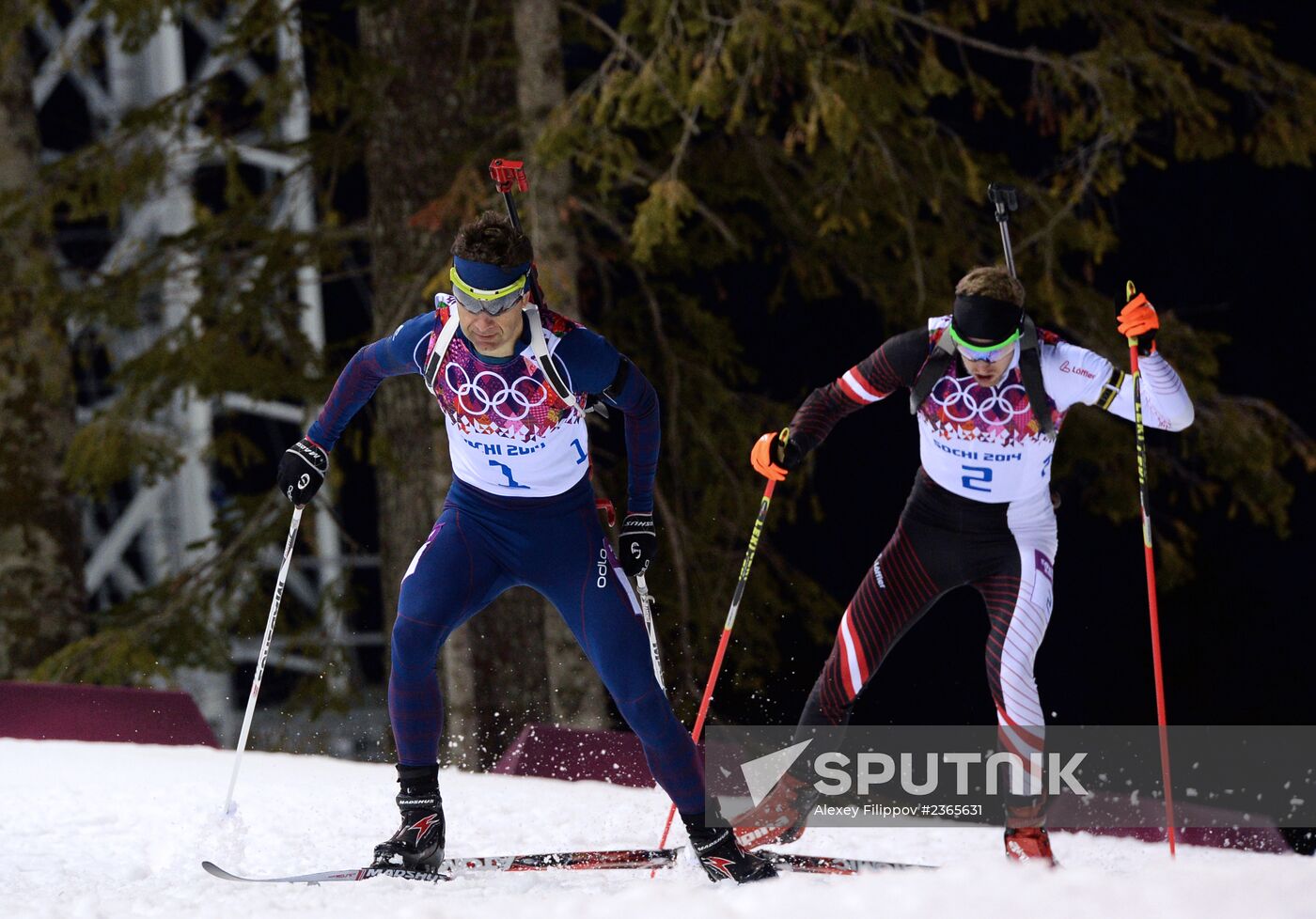 2014 Winter Olympics. Biathlon. Men. Pursuit race