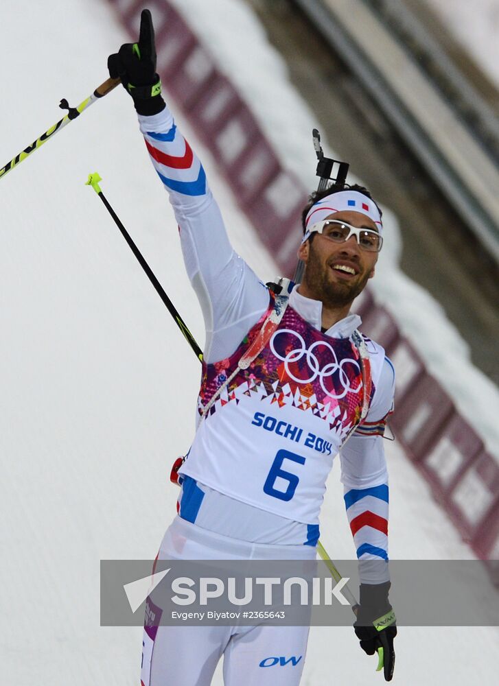 2014 Winter Olympics. Biathlon. Men. Pursuit race