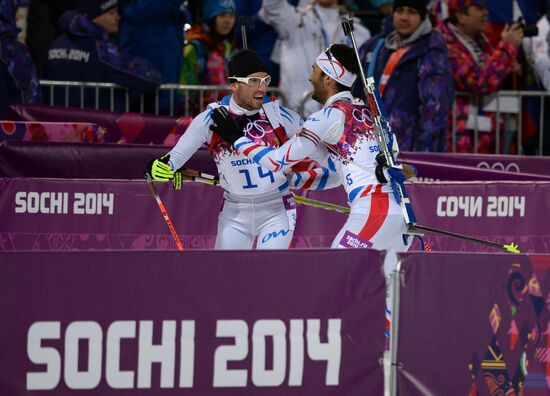 2014 Winter Olympics. Biathlon. Men. Pursuit race