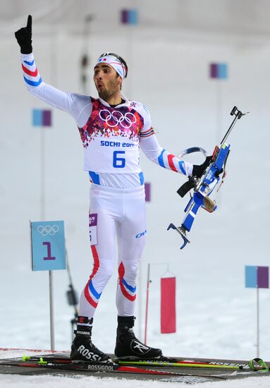 2014 Winter Olympics. Biathlon. Men. Pursuit race