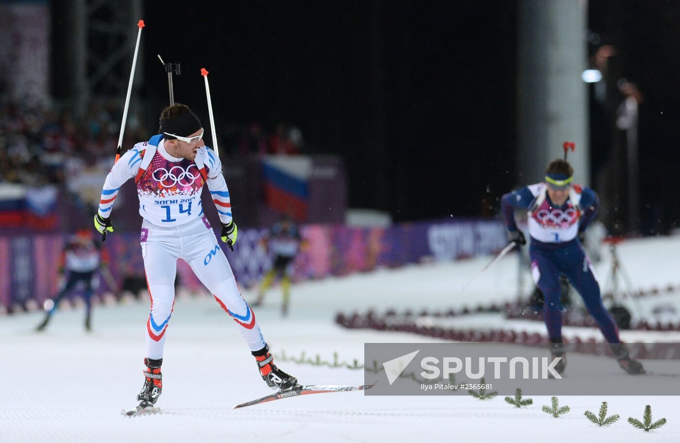 2014 Winter Olympics. Biathlon. Men. Pursuit race