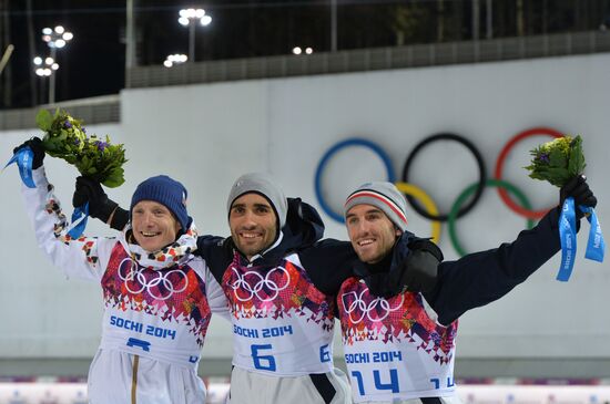 2014 Winter Olympics. Biathlon. Men. Pursuit race