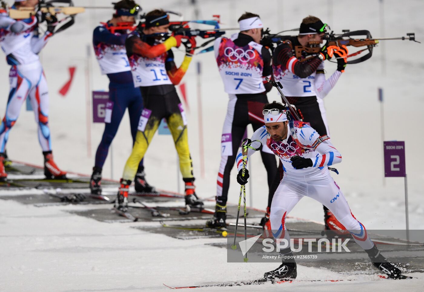 2014 Winter Olympics. Biathlon. Men. Pursuit race