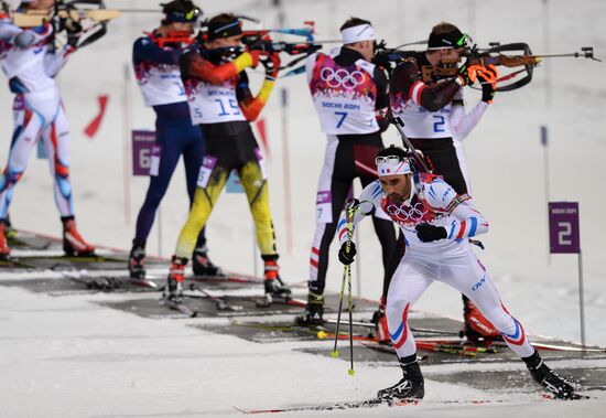 2014 Winter Olympics. Biathlon. Men. Pursuit race