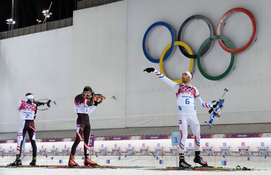 2014 Winter Olympics. Biathlon. Men. Pursuit race