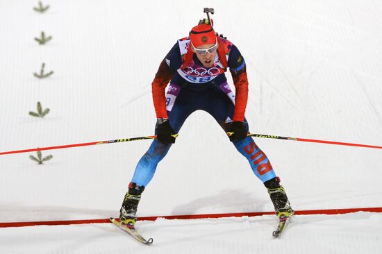 2014 Winter Olympics. Biathlon. Men. Pursuit race