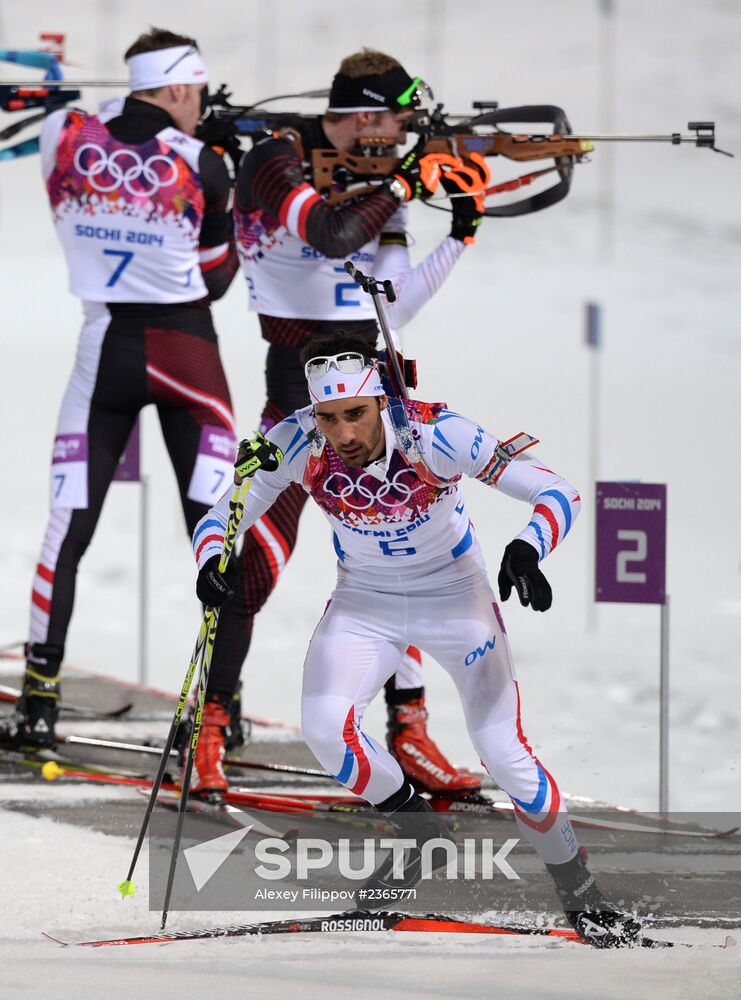 2014 Winter Olympics. Biathlon. Men. Pursuit race