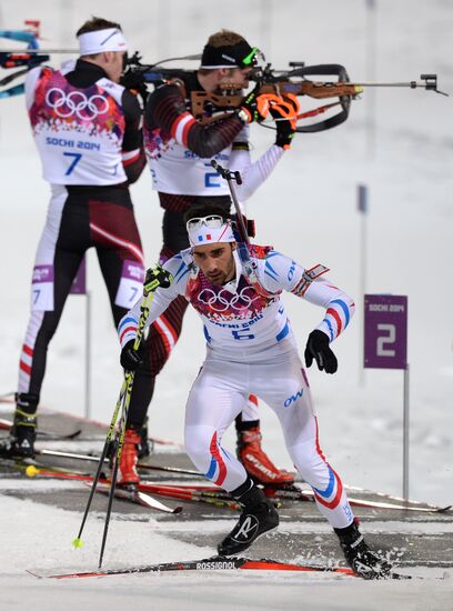 2014 Winter Olympics. Biathlon. Men. Pursuit race