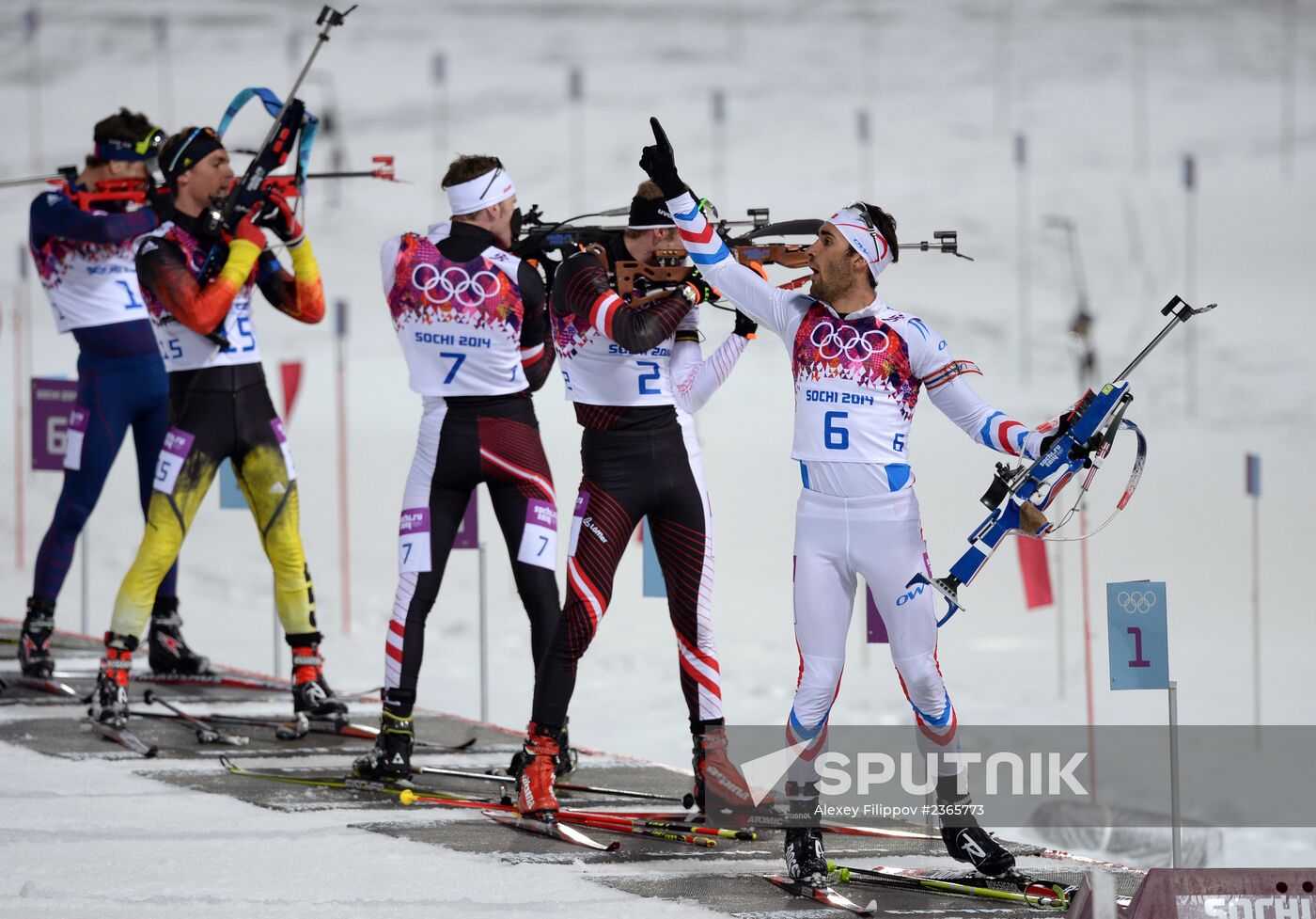 2014 Winter Olympics. Biathlon. Men. Pursuit race