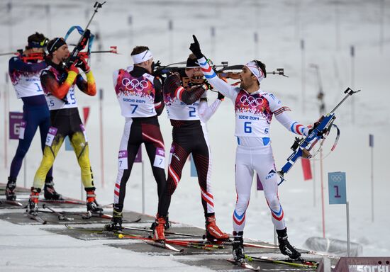 2014 Winter Olympics. Biathlon. Men. Pursuit race