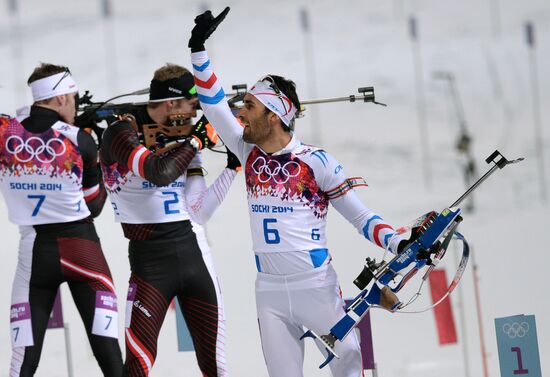 2014 Winter Olympics. Biathlon. Men. Pursuit race