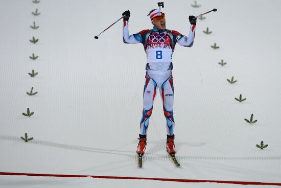 2014 Winter Olympics. Biathlon. Men. Pursuit race