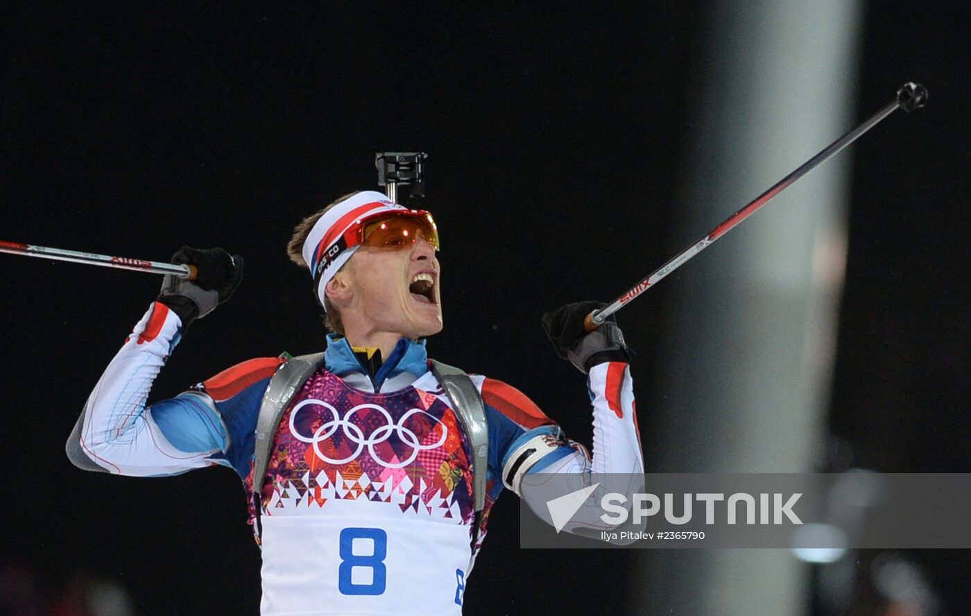 2014 Winter Olympics. Biathlon. Men. Pursuit race