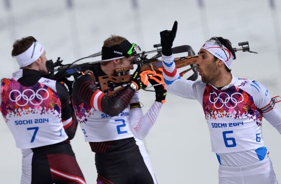 2014 Winter Olympics. Biathlon. Men. Pursuit race