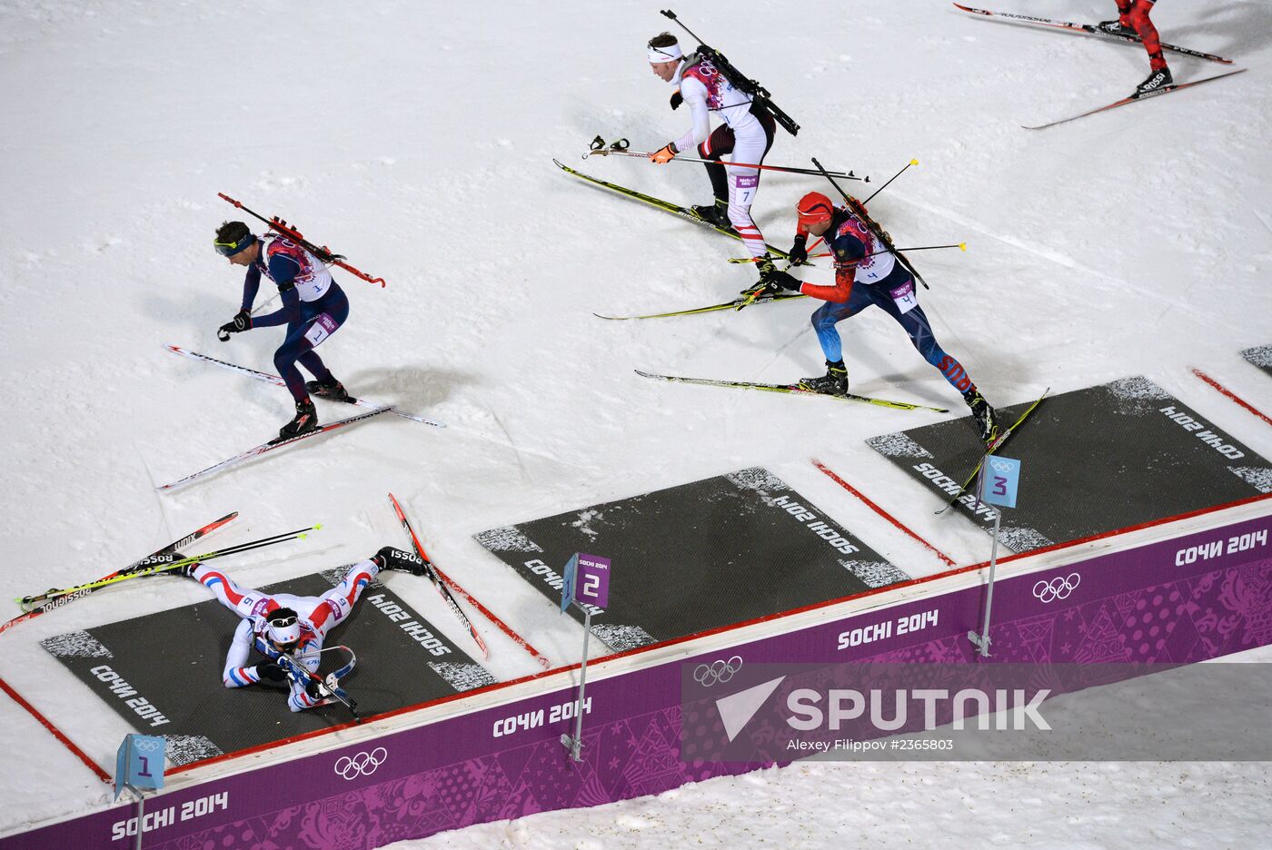 2014 Winter Olympics. Biathlon. Men. Pursuit race