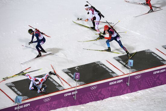 2014 Winter Olympics. Biathlon. Men. Pursuit race