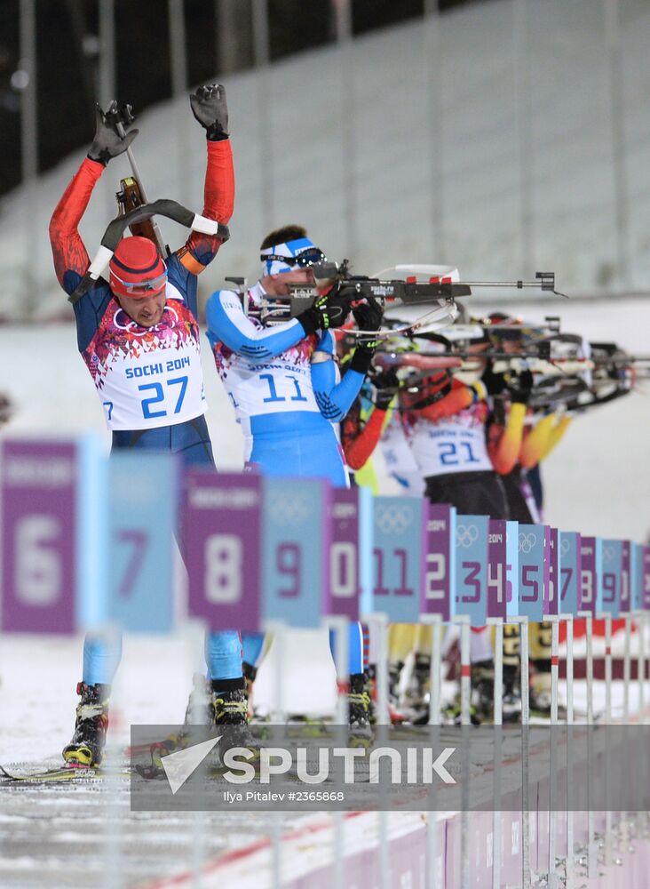 2014 Winter Olympics. Biathlon. Men. Pursuit race