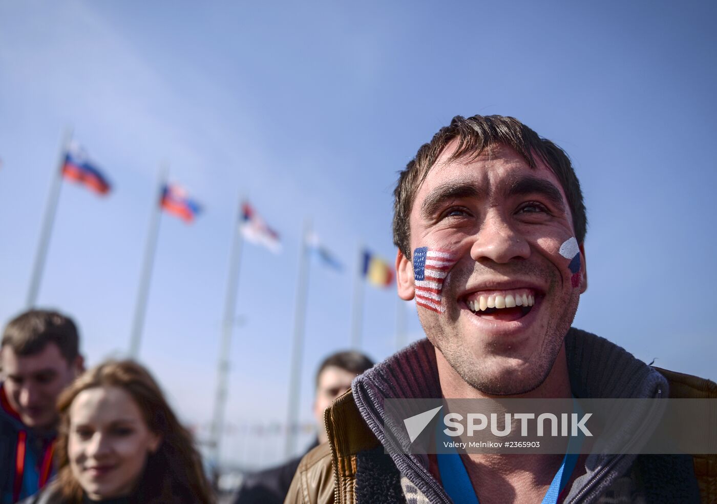 Fans in Sochi's Olympic Park