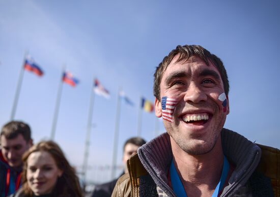 Fans in Sochi's Olympic Park