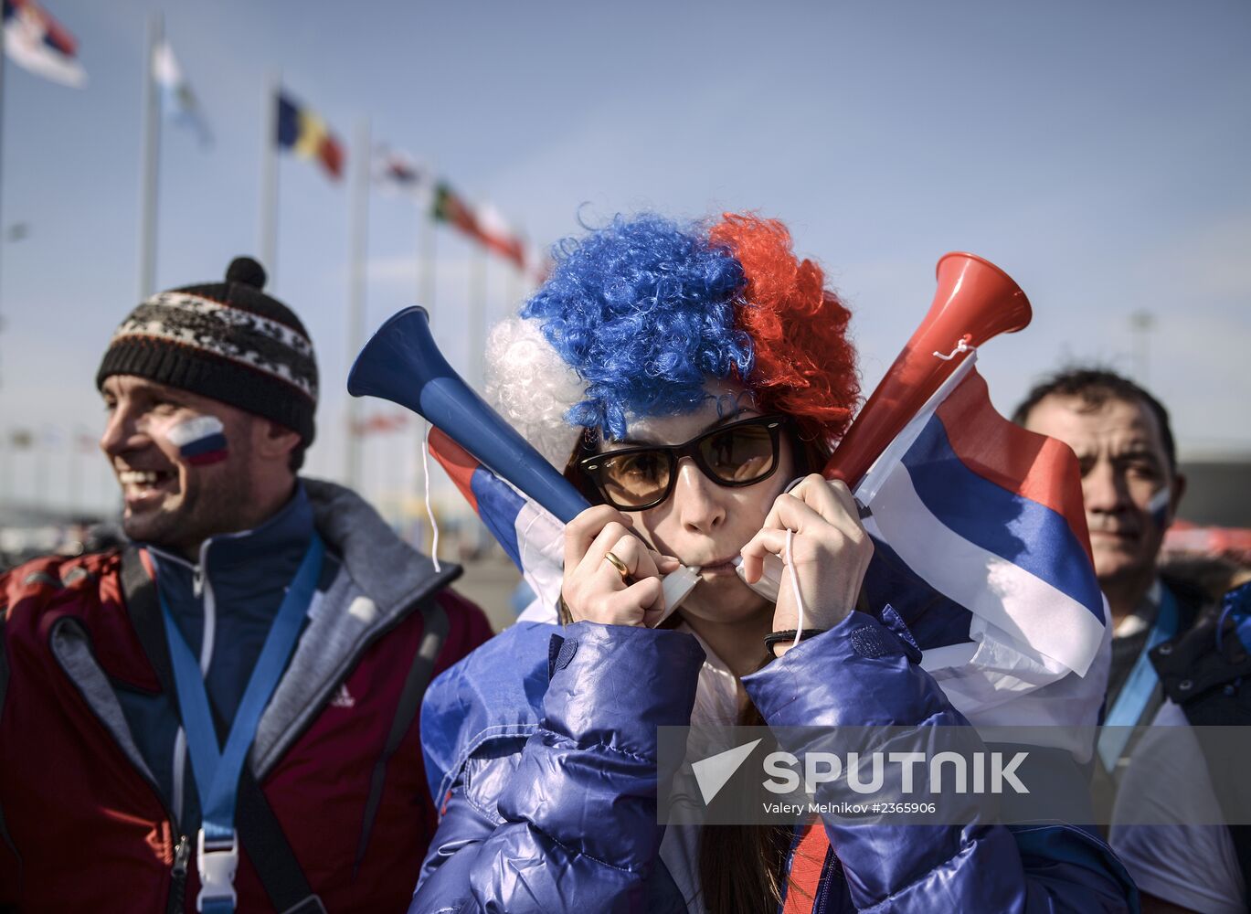 Fans in Sochi's Olympic Park