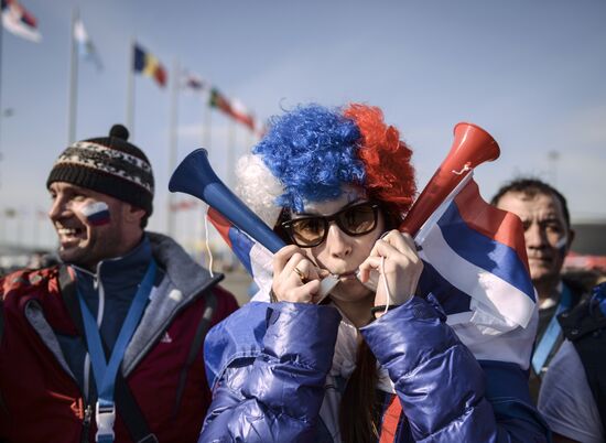 Fans in Sochi's Olympic Park