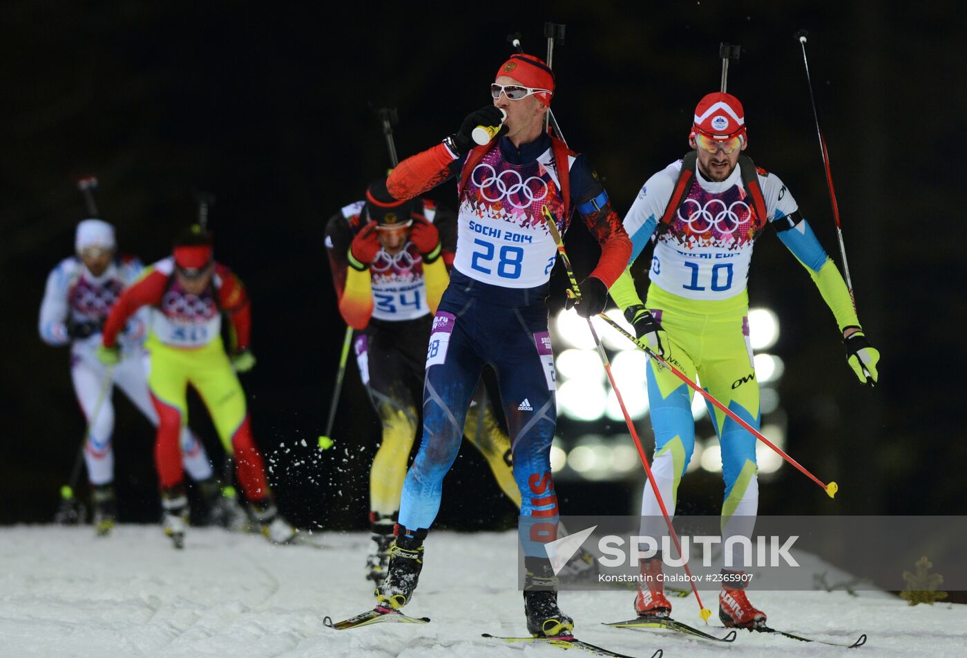 2014 Olympics. Biathlon. Men's pursuit.