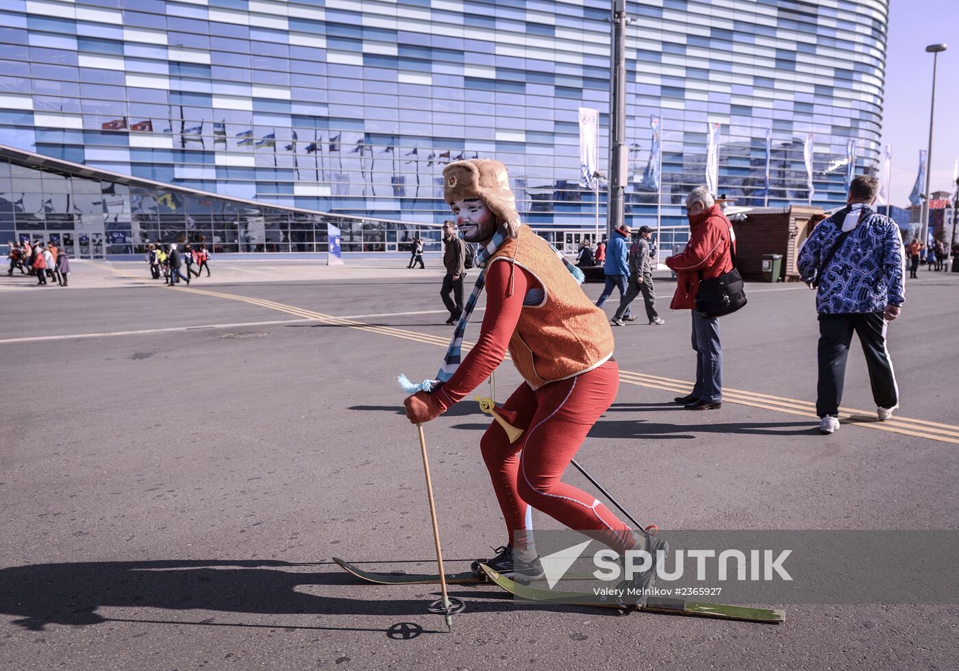 Fans in Sochi's Olympic Park