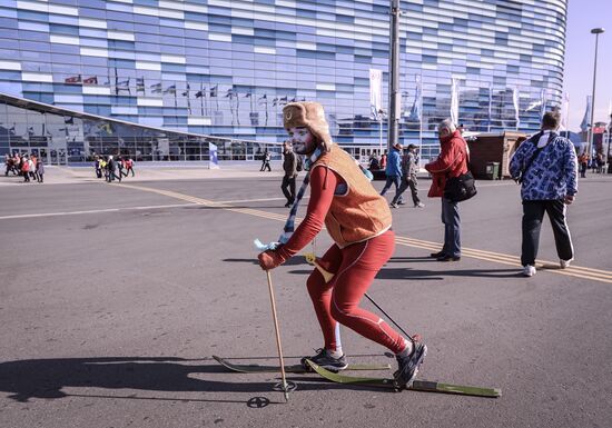 Fans in Sochi's Olympic Park