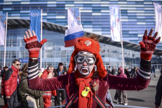 Fans in Sochi's Olympic Park