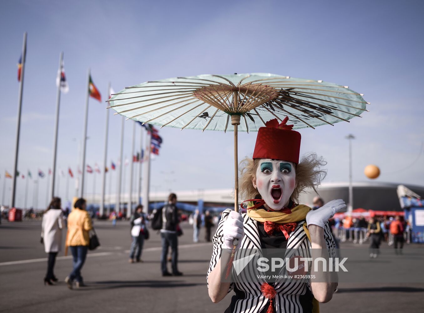 Russian fans in Olympic Park in Sochi
