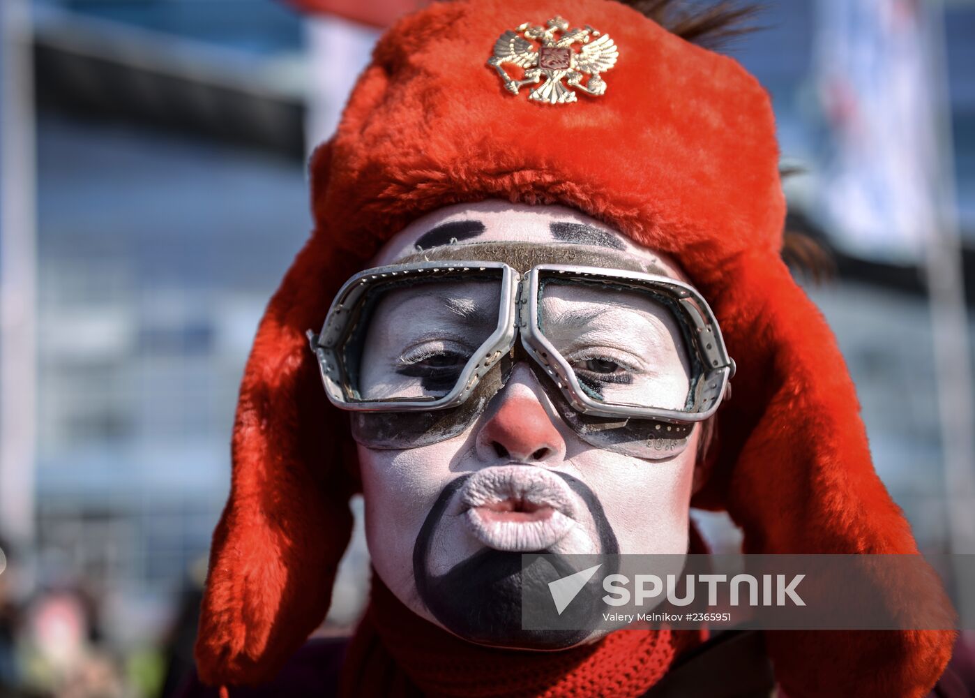 Russian fans in Olympic Park in Sochi