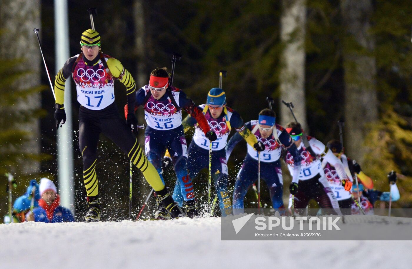 2014 Winter Olympics. Biathlon. Men. Pursuit race
