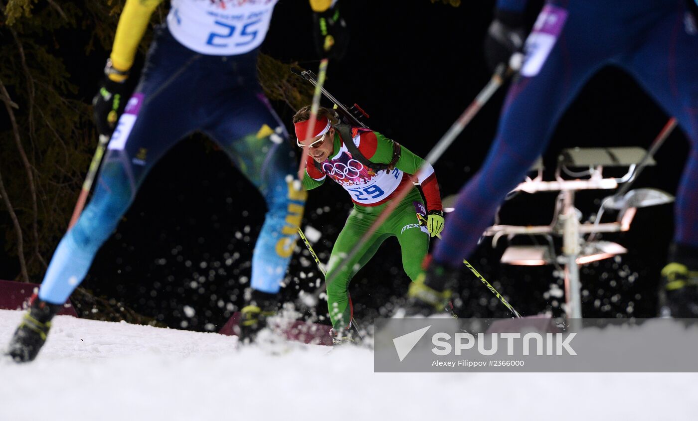 2014 Winter Olympics. Biathlon. Men. Pursuit race