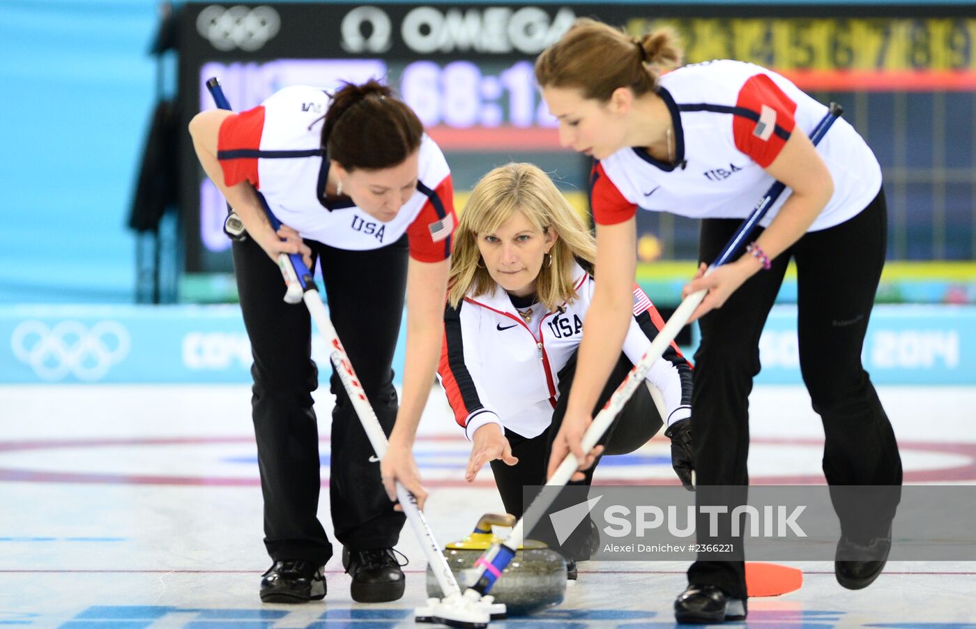 2014 Winter Olympics. Curling. Women. Second Day