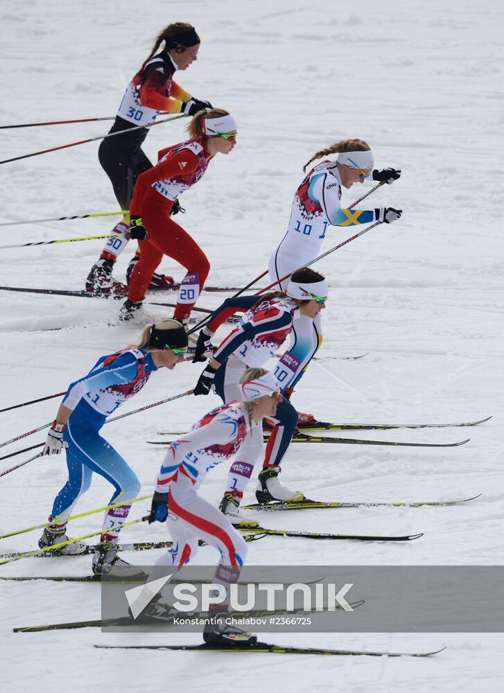2014 Winter Olympics. Cross-country skiing. Women. Sprint