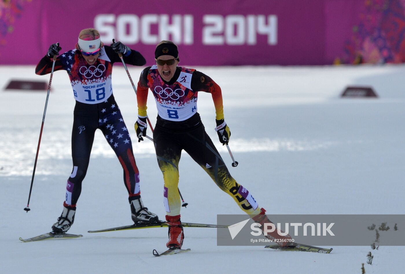2014 Winter Olympics. Cross-country skiing. Women. Sprint