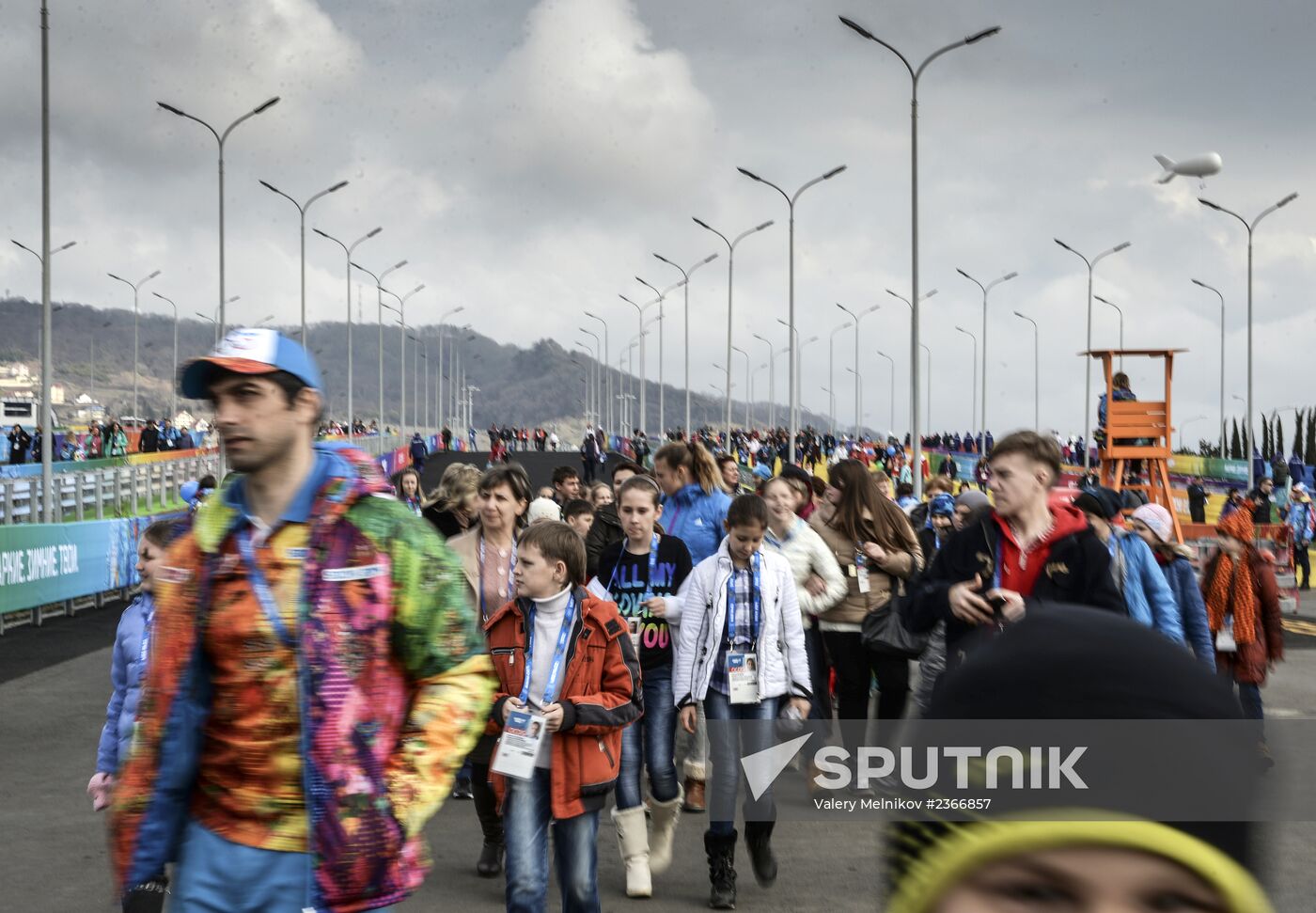 Fans in Sochi's Olympic Park