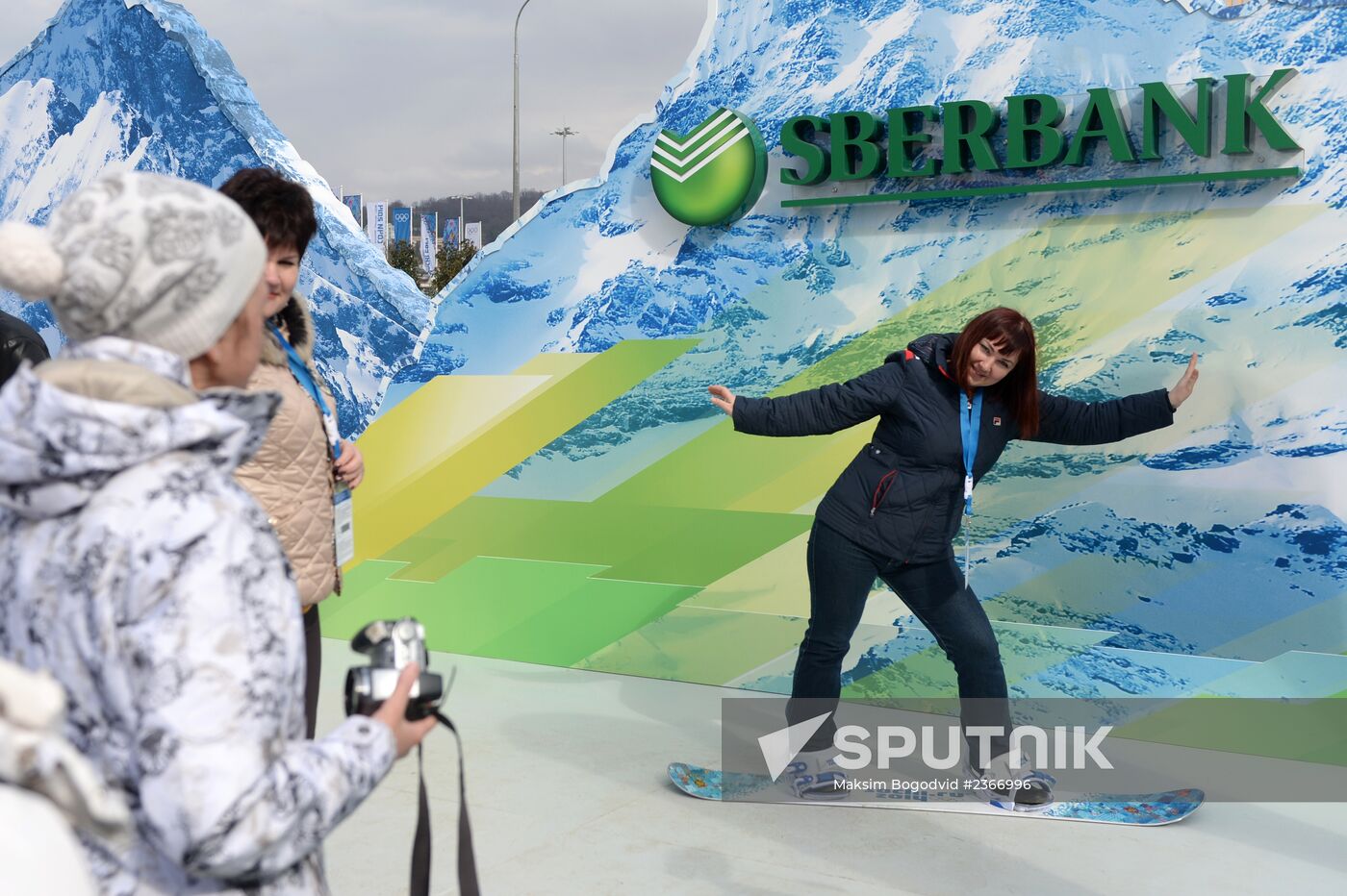 Fans in Sochi's Olympic Park