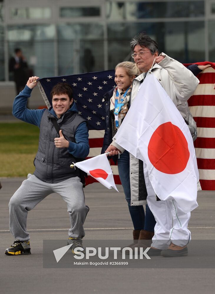 Fans in Sochi's Olympic Park