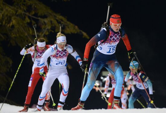 2014 Winter Olympics. Biathlon. Women. Pursuit race