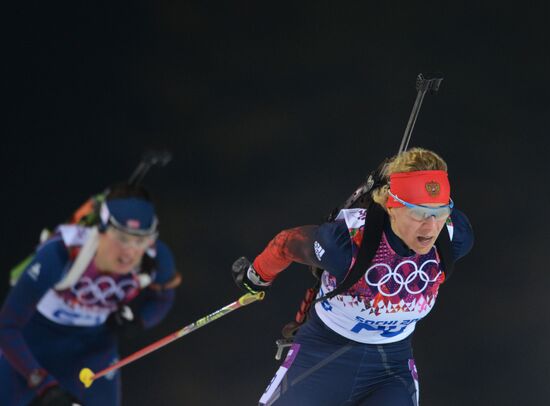 2014 Winter Olympics. Biathlon. Women. Pursuit race