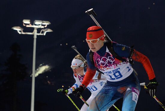 2014 Winter Olympics. Biathlon. Women. Pursuit race