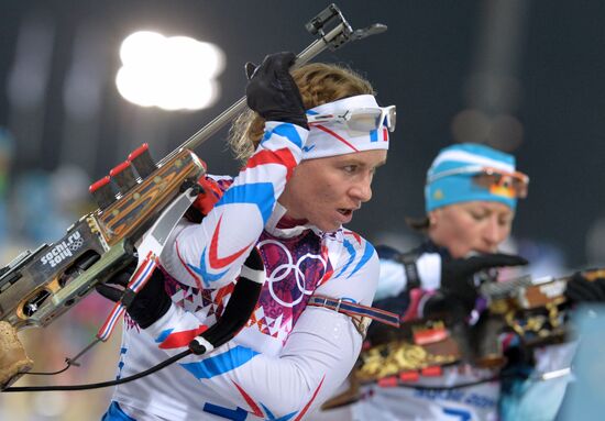 2014 Winter Olympics. Biathlon. Women. Pursuit race